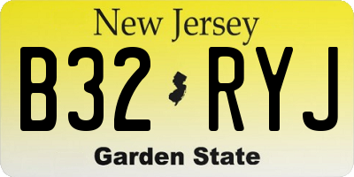 NJ license plate B32RYJ