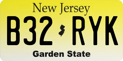 NJ license plate B32RYK
