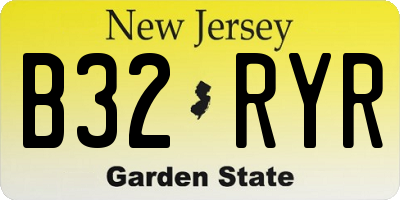 NJ license plate B32RYR