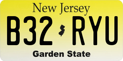 NJ license plate B32RYU