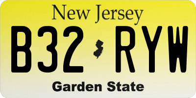 NJ license plate B32RYW
