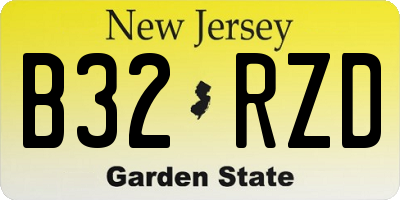 NJ license plate B32RZD