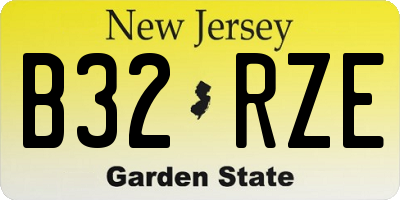 NJ license plate B32RZE