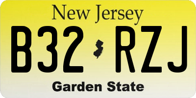 NJ license plate B32RZJ