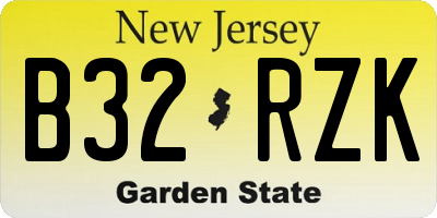NJ license plate B32RZK
