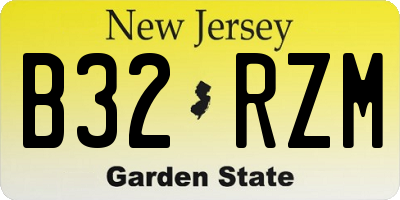 NJ license plate B32RZM