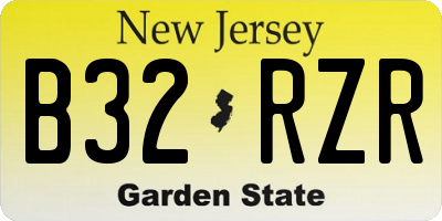 NJ license plate B32RZR
