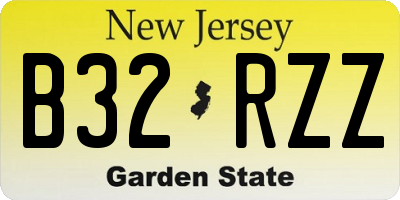 NJ license plate B32RZZ