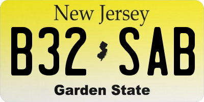 NJ license plate B32SAB