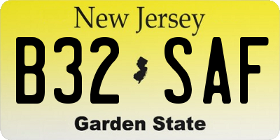 NJ license plate B32SAF