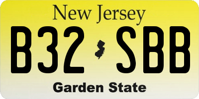 NJ license plate B32SBB
