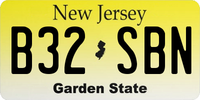 NJ license plate B32SBN