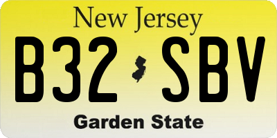 NJ license plate B32SBV