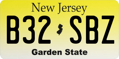 NJ license plate B32SBZ