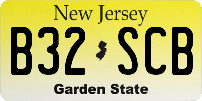 NJ license plate B32SCB