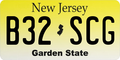 NJ license plate B32SCG