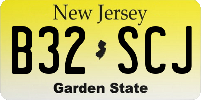 NJ license plate B32SCJ