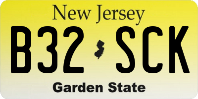 NJ license plate B32SCK