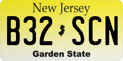 NJ license plate B32SCN