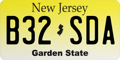 NJ license plate B32SDA