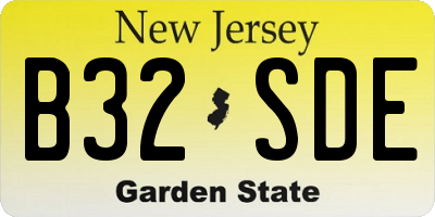 NJ license plate B32SDE