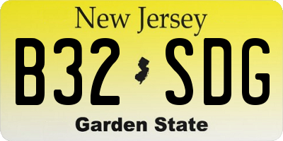 NJ license plate B32SDG