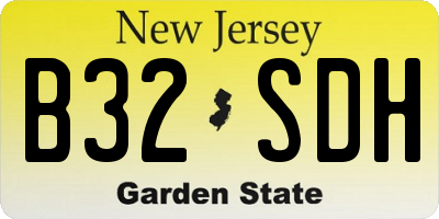 NJ license plate B32SDH