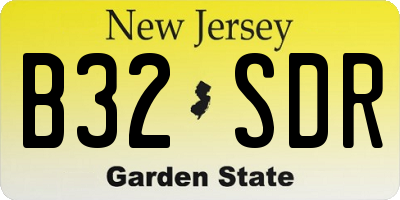 NJ license plate B32SDR