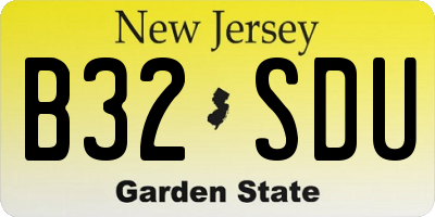 NJ license plate B32SDU