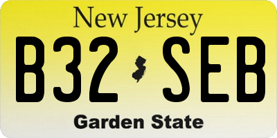 NJ license plate B32SEB