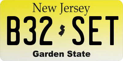 NJ license plate B32SET