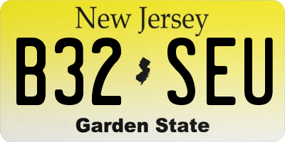NJ license plate B32SEU