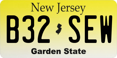 NJ license plate B32SEW