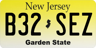 NJ license plate B32SEZ