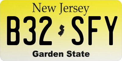 NJ license plate B32SFY
