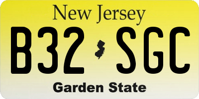 NJ license plate B32SGC
