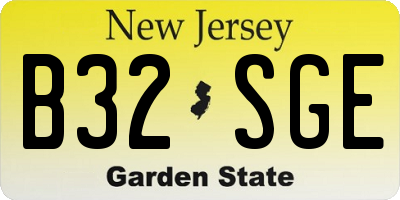 NJ license plate B32SGE