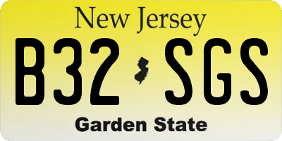 NJ license plate B32SGS