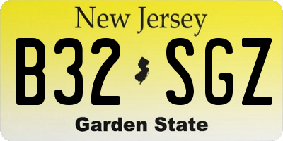 NJ license plate B32SGZ