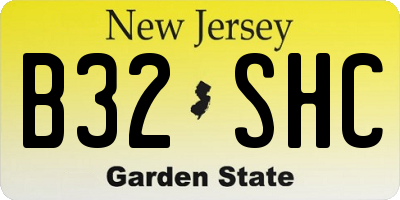 NJ license plate B32SHC