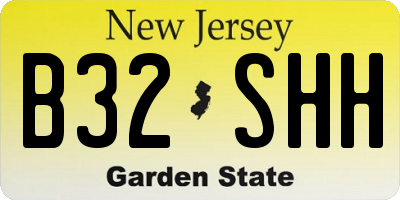 NJ license plate B32SHH