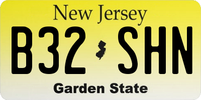 NJ license plate B32SHN