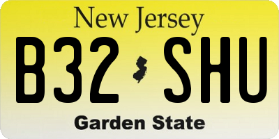 NJ license plate B32SHU