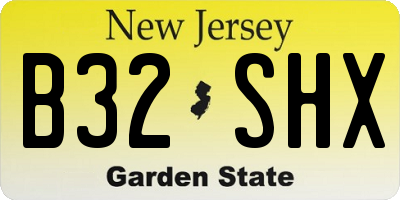 NJ license plate B32SHX