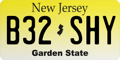 NJ license plate B32SHY