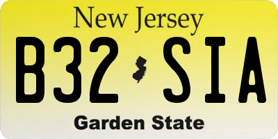 NJ license plate B32SIA