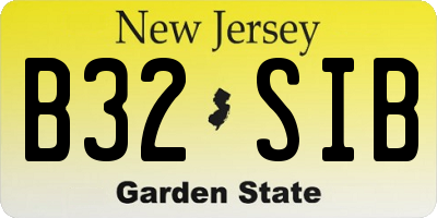 NJ license plate B32SIB