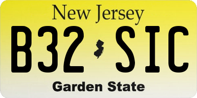 NJ license plate B32SIC