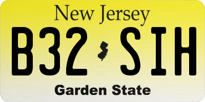 NJ license plate B32SIH