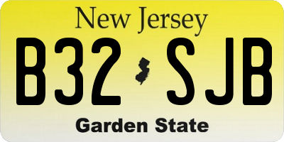 NJ license plate B32SJB